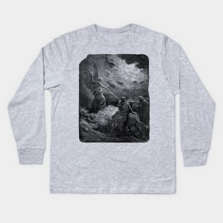 The Angel Appearing to Balaam - Gustave Doré, La Grande Bible de Tours, Aesthetic, Gothic, Metal Kids Long Sleeve T-Shirt